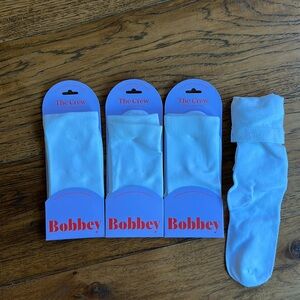 4 Pairs New Figure Skating Bobbey Crew Socks White size Large New